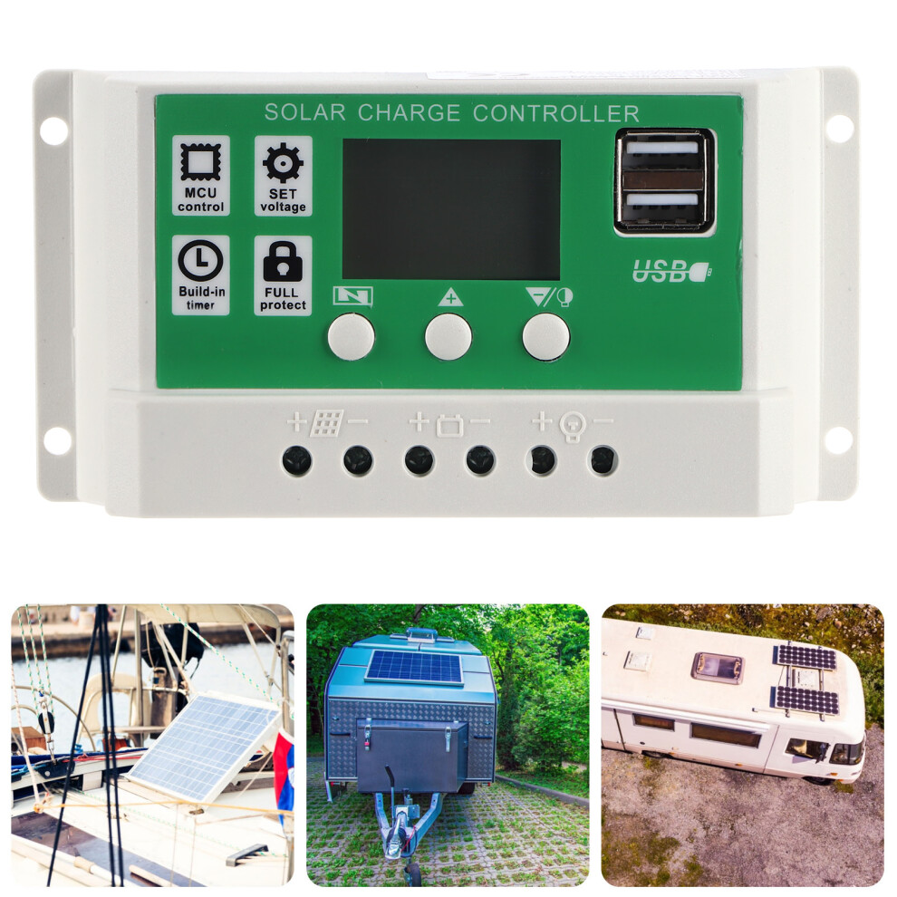 20A 12V/24V Lcd Solar Charge Controller Pwm, 13.5X7x3.2cm 7691378990692