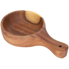 Wooden Salad Bowl with Handle 25.5x15cm Food Grade Kitchen Serving