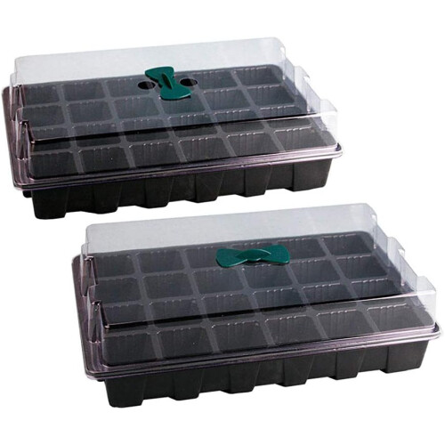 3 Pack Seed Starter Trays with Clear Lids 24 Cells Plastic Nursery Kit for Efficient Seed Germination 1