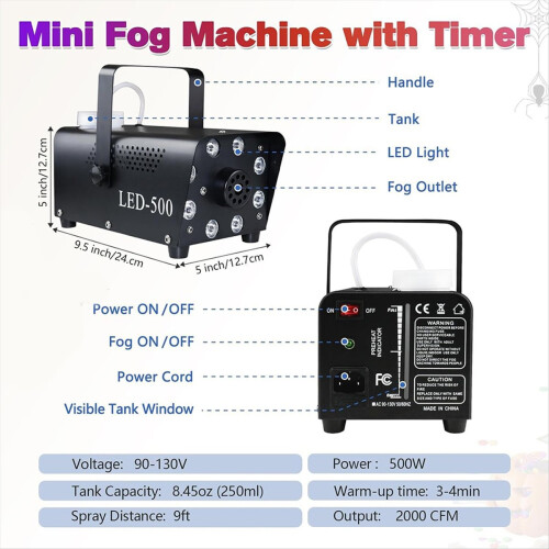 500W LED Smoke Machine with Remote Control Atmosph 2