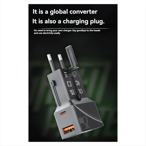 Universal Travel Adapter Power with 1 USB-A QC 3.0 1