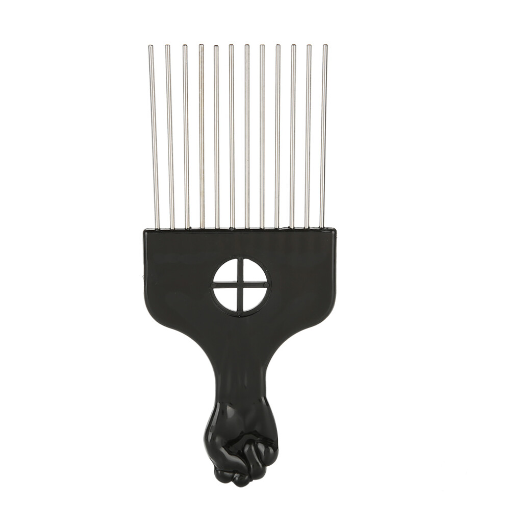 Wide Tooth Comb Afro Combs Hair Picks Plastic Handle For Hair Styling Metal Teeth Non Rusty Durable Fashion Forward Design Detangle Wig Braid Hair