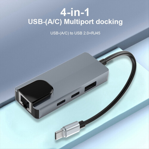 4-in-1 USB C HUB Adapter Docking Station with Dual 1