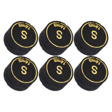 6pcs Black PU Pool Cue Tips 14mm Multi Layers Billiard Replacement
