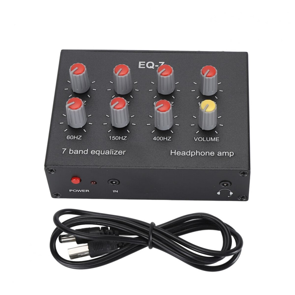 7 Band Sound Equalizer For Car Audio, High Bass Adjustment Dual Channel Digital Equalizer With 3.5Mm Interface And Control Range 12Db Aluminum 9176269290658