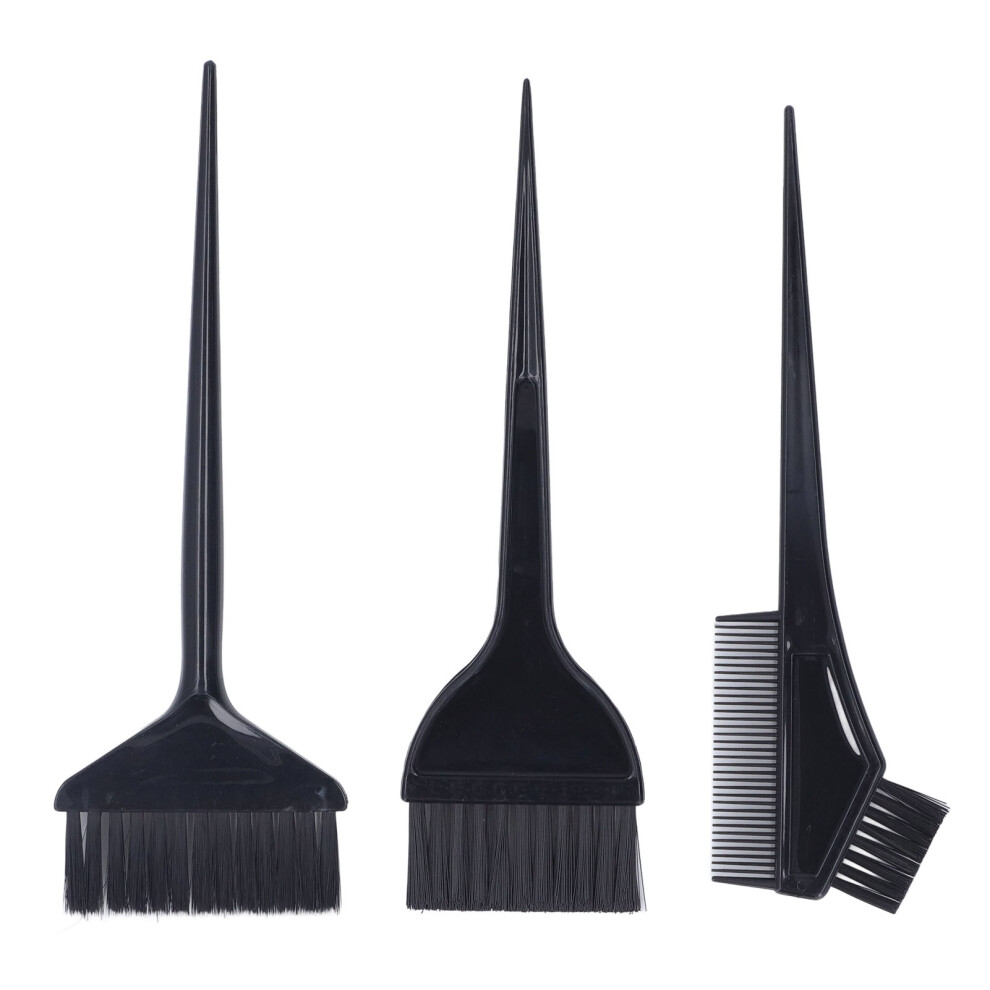3Pcs Feathered Bristles Hair Dye Brush Applicator Set, Ergonomic Handles For Enhanced Control, Angled Tint Brushes Ideal For Salon And Home Use
