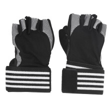 Fingerlose Fahrrad-Handschuhe Grau, Atmungsaktiv, Verstellbar, 2 Stück