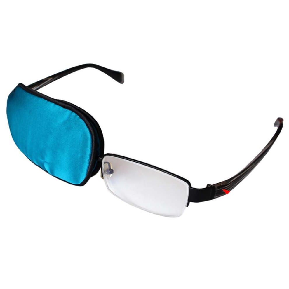 Silk Eye Patch for Lazy Eye Correction and Amblyopia, Sky Blue Adult Mask, Reusable Washable