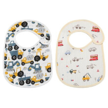 Bibs for Newborns, Boys and Girls, Drool Bibs for Infants, Cotton Material, Car-Themed Design, Adjustable Size