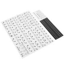 Black Piano Key Decals with Clear Notation Waterproof & Removable