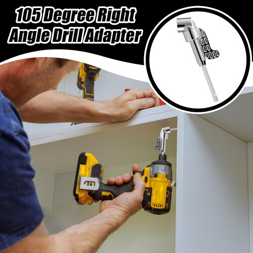 Right Angle Drill Adapter Hex Shank Driver Bit Attachment 105Degree Angled Bendable For Tight Spaces 1