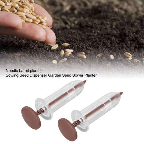 Strumento da giardinaggio: 2 pezzi distributore di semi regolabile piccolo marrone 2