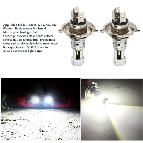 2 Pack 100W H4 LED Motorcycle Headlights 6000K White Light 1