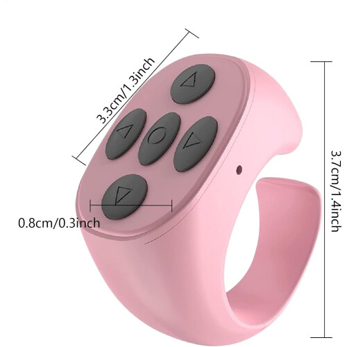 Bluetooth Remote Control Page Turner with Hands Video and Selfie Function for Phones Tablets Pink 2