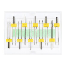 10Pcs Sewing Twin Needles Set, Stainless Steel, Sizes 2/90-4/75