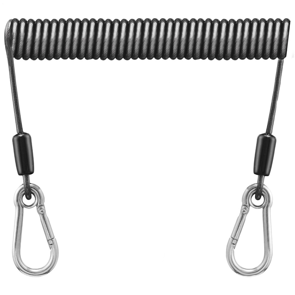 Lanyard Retractable Coiled Tether, Stainless Steel Fishing Wire Telescopic Hook, Loss Prevention 300 Cm 9199774537780