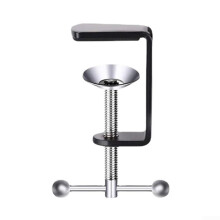 Stainless Steel C Clamp Table Mount With Silicone Pad For Microphone Stand 5cm Height Model HH003