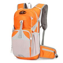 Waterproof Cycling Hydration Backpack with Helmet Holder, 3L Bladder, MTB Hiking Skiing Orange