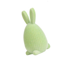 Moss Rabbit Figurines Spring Rabbit Statues Animal-Light Green