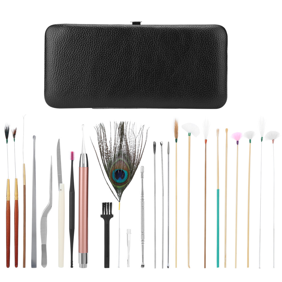 Luminous Ear Pick, Stainless Steel Spiral Ear Wax Removal Kit for Delicate Ear Maintenance, Double Ended Ear Scoop Hollow Ear Spoon with Silicone Ear