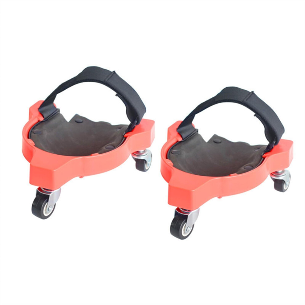 Rolling Knee Pads With 3 Swivel Casters, Multi-Purpose Pulley Design For Construction And Gardening, Red Color 9199774014045