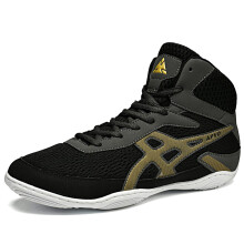Men's  Wrestling Boots Rubber Sole Boxing Shoes Breathable Fighting Sneakers UK Size 10 Black