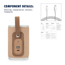 Babyflaschenwärmer, USB-Betriebene Heizung, Isolierte Heiztasche, Tragbar, für Unterwegs, Autoheizung, Warme Milch, Thermostat, Grün
