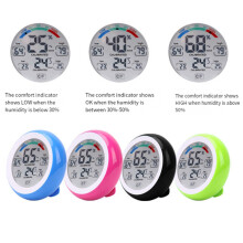Digital Monitor Hygrometer Termometer Inomhusrum Hem Temperatur Fuktighetsmätare för Hemmakontor Babyrum Röd
