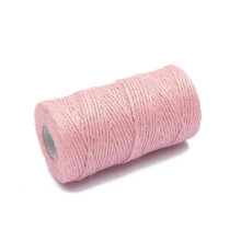 Jute Cord 2mm By 100m Pink Natural Fiber Twine For DIY Crafts And Florist Decor