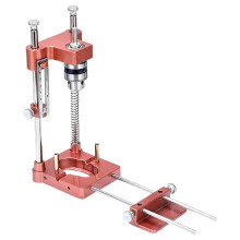 Auto Line Drill Guide With Detachable Extension Rod, Height Adjustable, 1.513mm Chuck, Woodworking Drilling Locator Kit