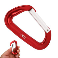 5 Stück Aluminiumlegierungs-Kletterkarabiner 12KN Schwerlast Rot 12KN (2697 Pfund)