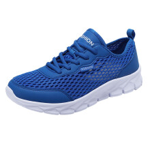 Men's Sneakers Breathable Mesh Upper Lightweight LaceUp Casual Walking Shoes UK 8 Blue