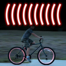 High Visibility Reflective Tape Stickers for Bike Rim Safety - 10pcs