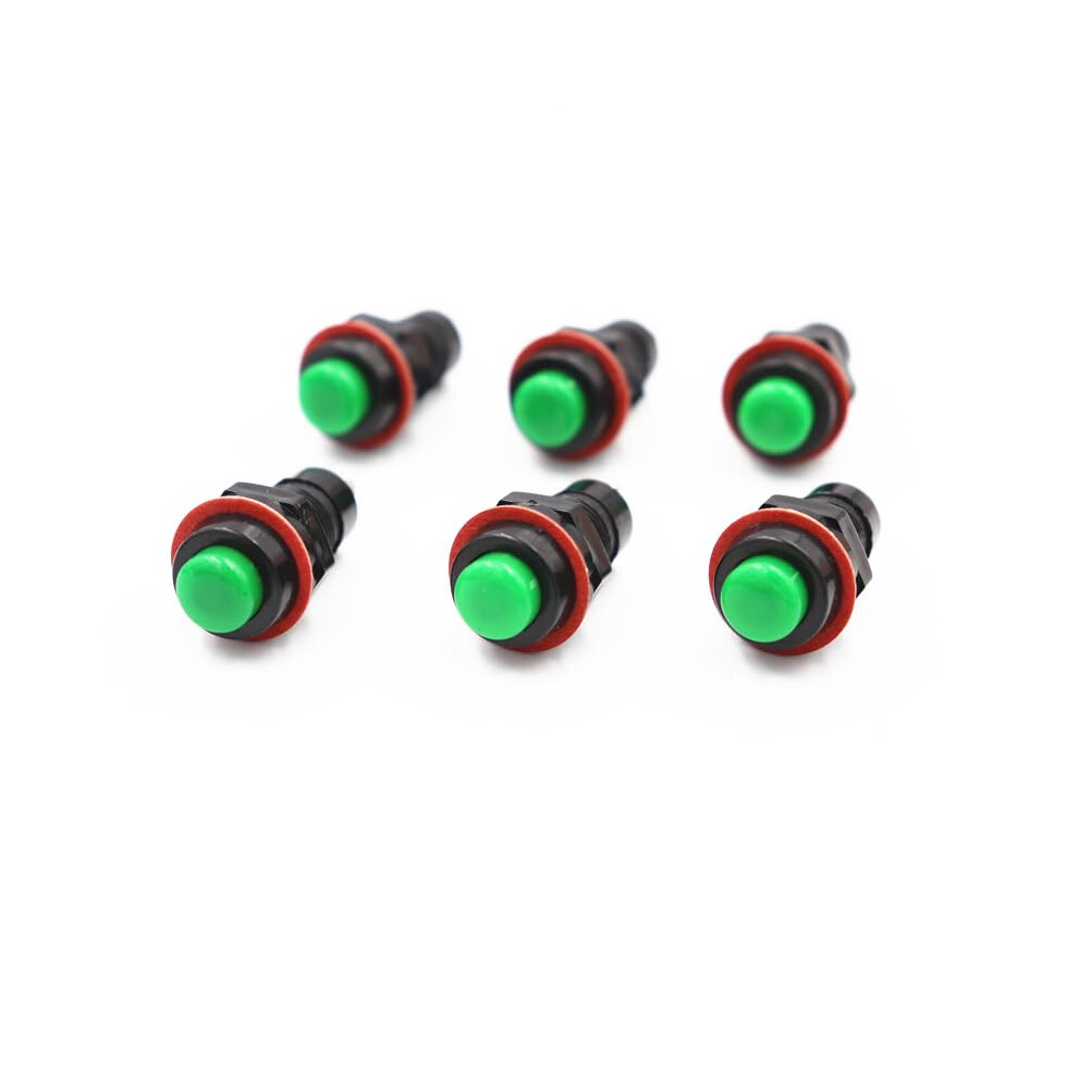 Push Button Switch 10Mm Round Selflocking 6Pack Green 9187378372135
