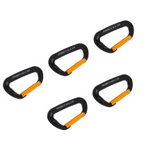5 Stück Aluminiumlegierung Kletterkarabiner 12KN Schwerlast Schwarz Gold