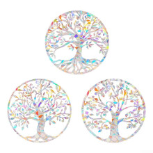 Window Stickers Rainbow Reflective Tree Design PVC Decoration Indoor And Outdoor Use Easy To Apply