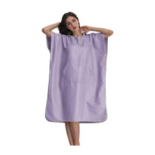 Microfiber changing poncho for swimming and surfing, quickdrying, Taro purple