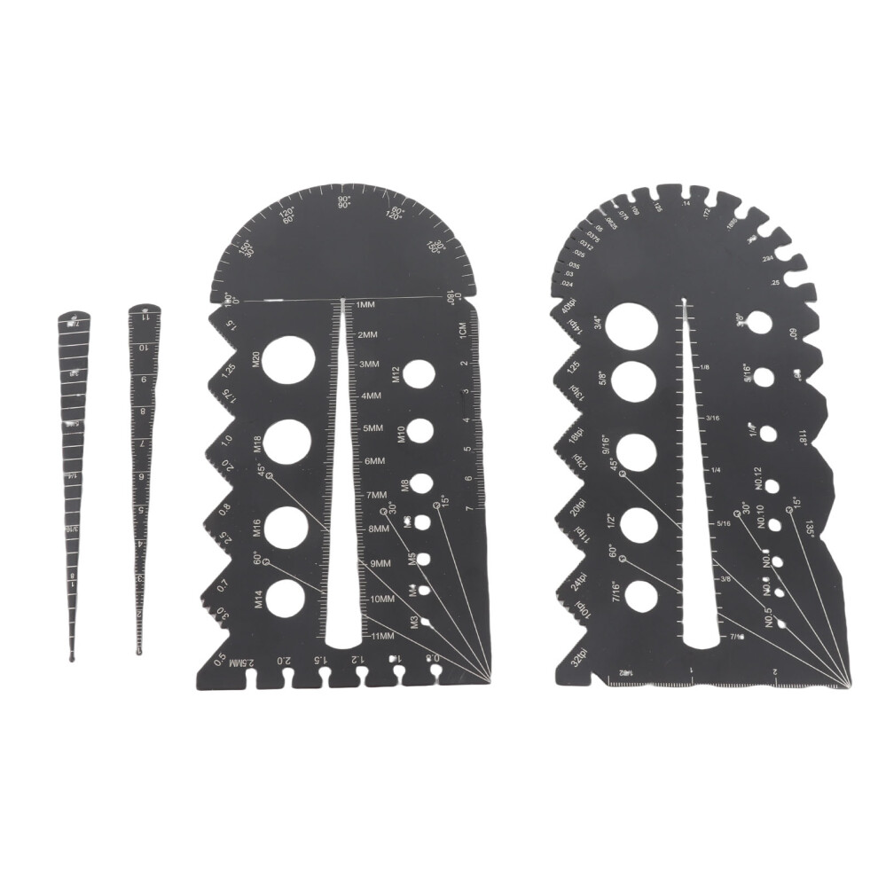 Sã¤Tze Gewindelehre, Schwarze Aluminiumlegierung, 7806371316121