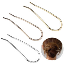Eleganti fermagli per capelli, forcine in metallo a forma di U dal design minimalista, acconciature per feste di matrimonio, facili da inserire e
