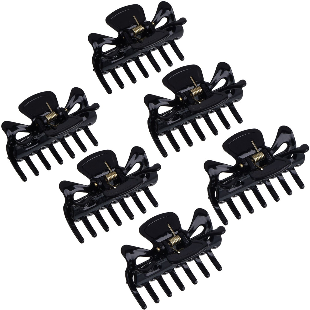 Black Sleek Design, Hair Claw Clips For Quick Styling Solutions With Interlocking Teeth, Suitable For Daily Wear For Halloween Parties For Nightclubs