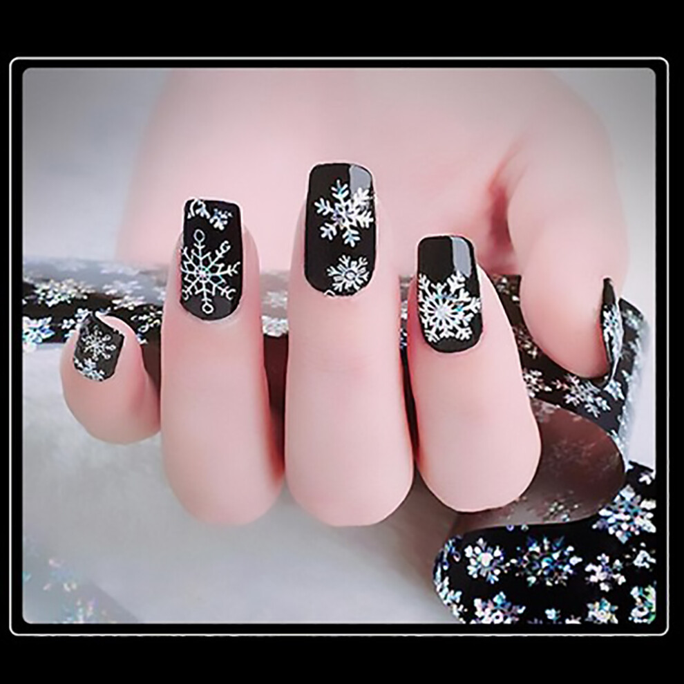 Easy To Use Nail Foils Exquisite Relief Nail Designs Snowflake Design Nail Stickers 5D Stereoscopic Embossed Nail Art Stickers Christmas Themed Nail