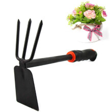 2 in 1 Garden Hoe and Hand Cultivator with Forged Steel Head and Ergonomic NonSlip Handle