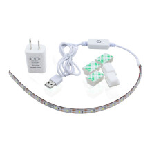 LED-strip met aanraakgevoelige dimmer voor naaimachines, koud wit (6500K) en plakband, geschikt voor Singer en Brother machines. Werkt op USB en is