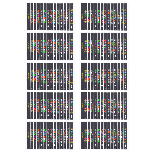 10 Blatt Gitarren-Griffbrettaufkleber,