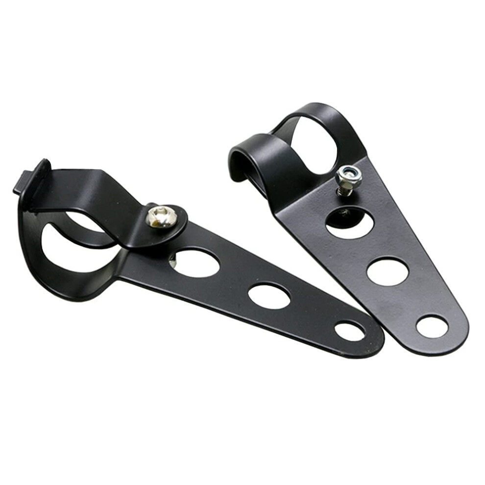 Motorcycle Headlight Bracket Universal Headlight Mount Adjustable 38Mm51mm Fork Tube Clamp Black 9382693297464