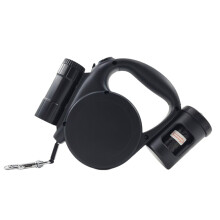 Retractable Dog Leash 360 Degree AntiWinding With Integrated Flashlight Poop Bag Dispenser HeavyDuty Nylon Tape
