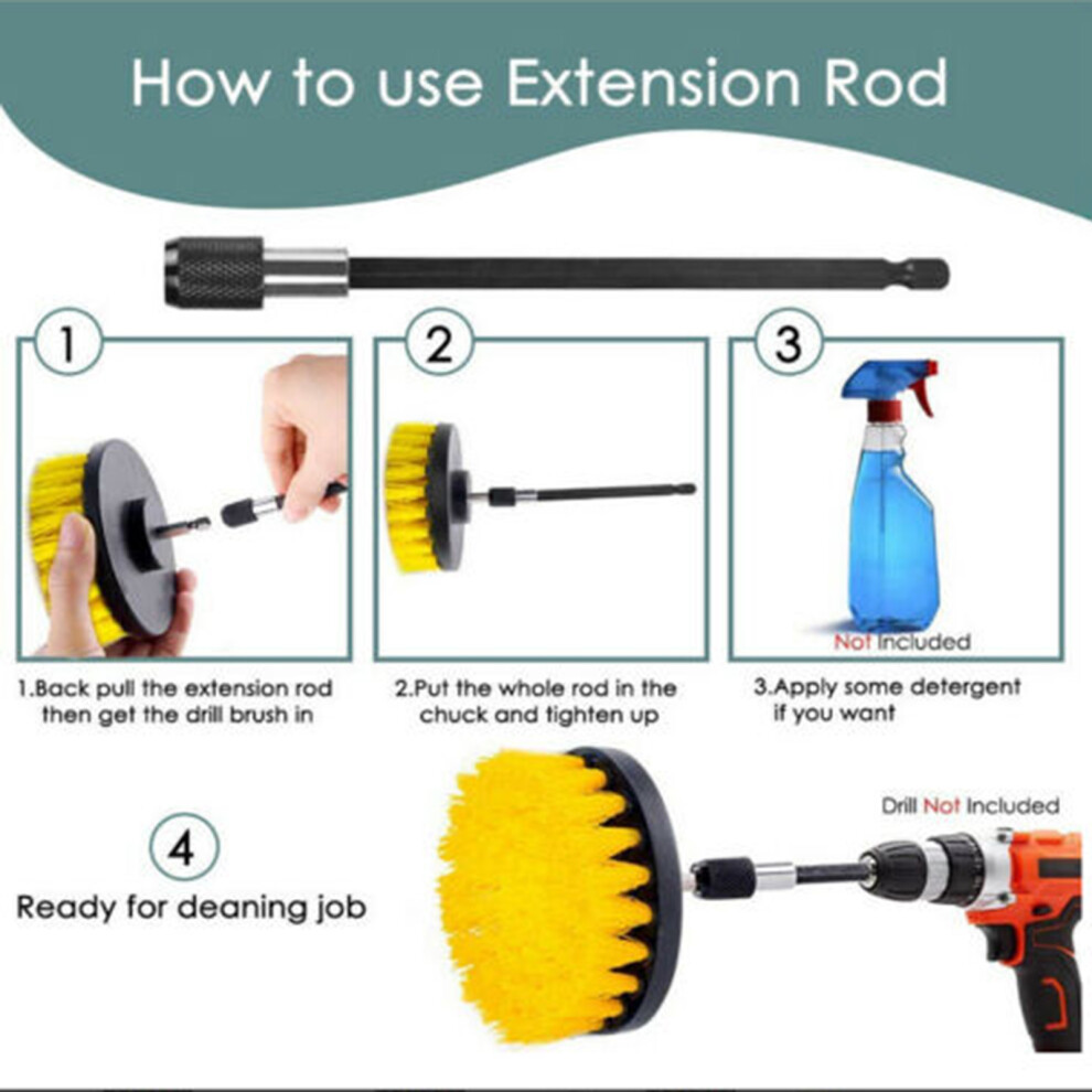24pcs Power Drill Brush Kit for Cleaning Surfaces & Grout