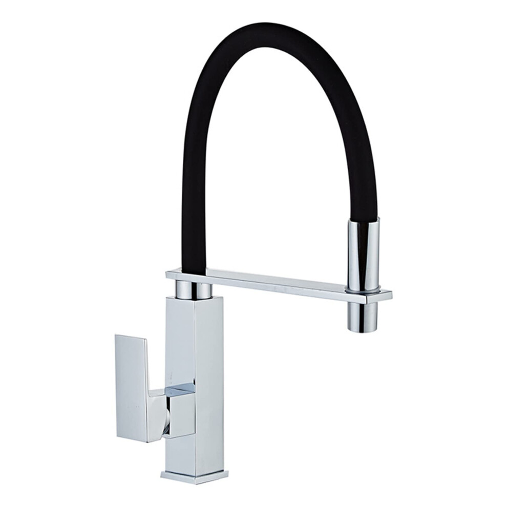 Kitchen Faucet Single Handle Arc Deck Mounted Hot And Cold Commercial Modern Brass Black 9347817540550