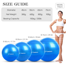 45 cm-75 cm dicker Yoga-Ball mit Fußpumpe für Stabilität & Fitness