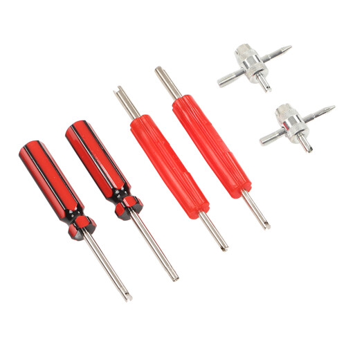 Comprehensive 6 Pcs Tire Valve Tool Kit with 4 Way Valve Tool Features